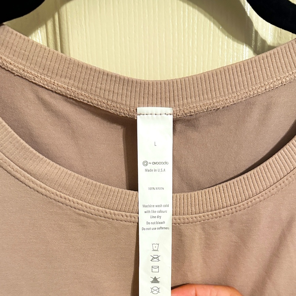 A By Avocado Sleeveless Muscle Tee w Classic Relaxed Fit, Tan, Sz Large - Picture 2 of 3